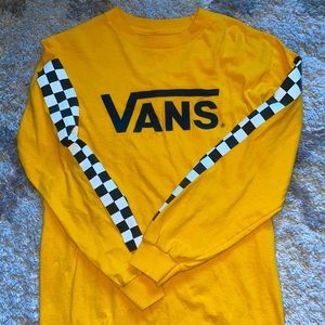 vans checkered long sleeve tee